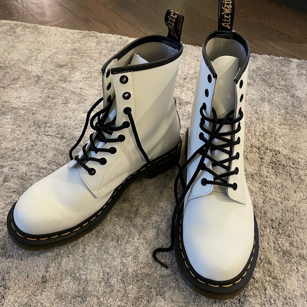 White dr. martens boots